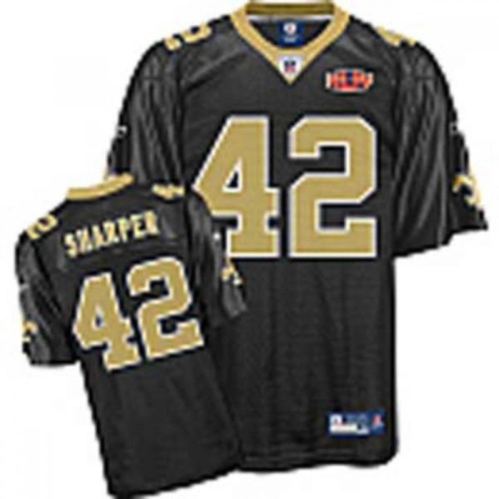 Saints #42 Darren Sharper Black With Super Bowl Patch Stitched Youth NFL Jersey Saints #42 Darren Sharper Black With Super Bowl Patch Stitched Youth NFL Jersey