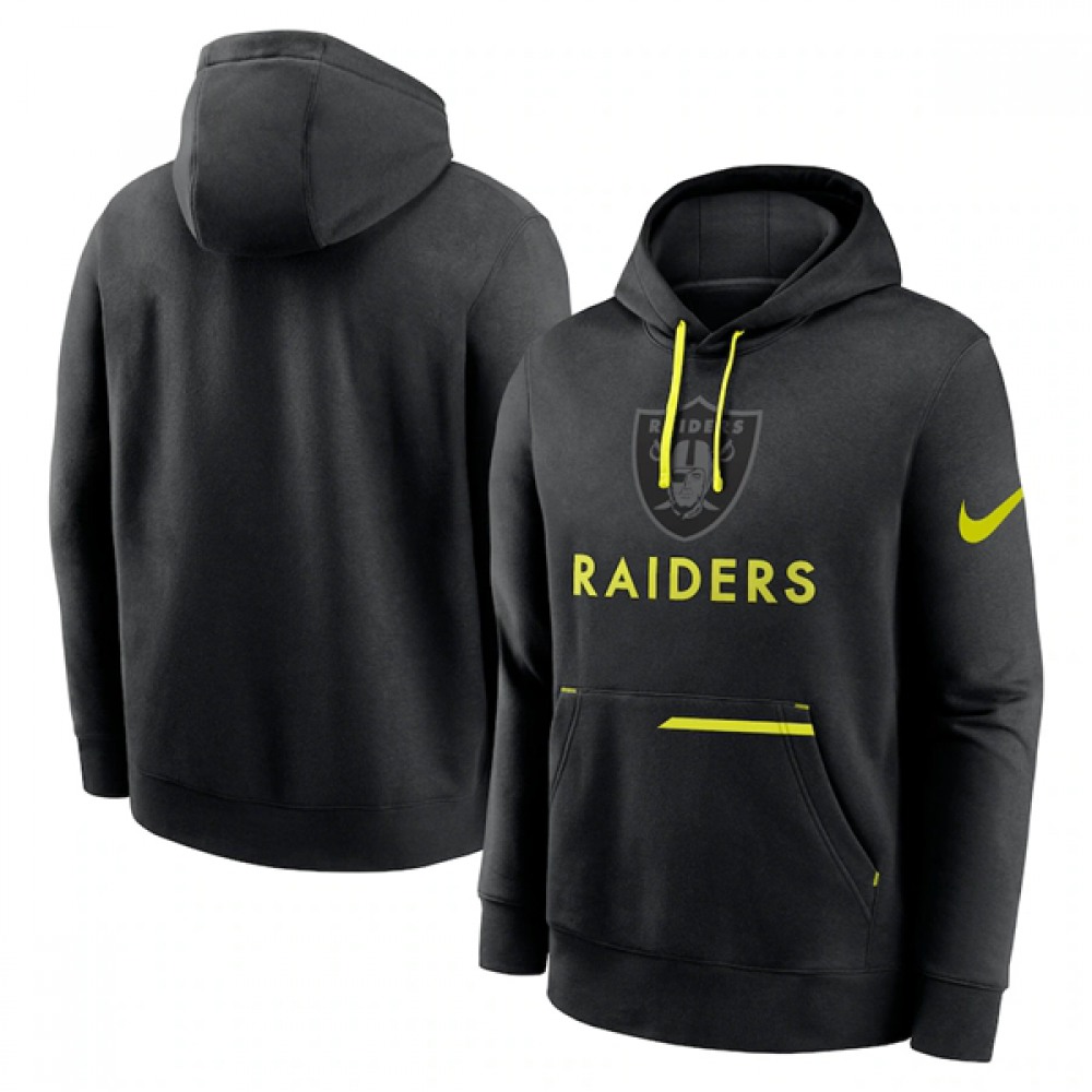 Men's Las Vegas Raiders Black Volt Pullover Hoodie Men's Las Vegas Raiders Black Volt Pullover Hoodie