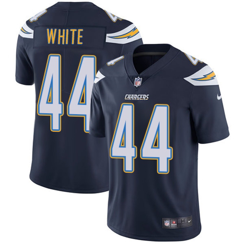 Men's Los Angeles Chargers #44 Kyzir White Navy Blue Vapor Untouchable Limited Stitched NFL Jersey Men's Los Angeles Chargers #44 Kyzir White Navy Blue Vapor Untouchable Limited Stitched NFL Jersey