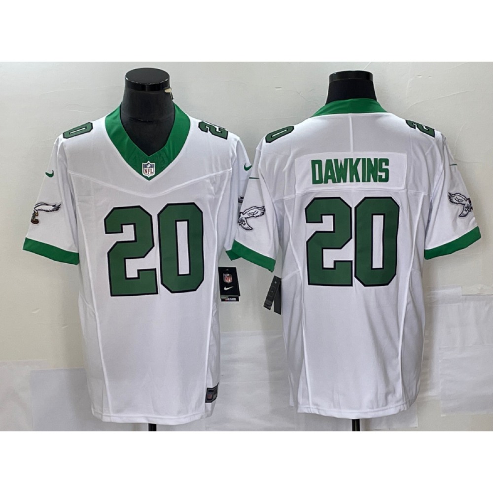 Men's Philadelphia Eagles #20 Brian Dawkins White 2023 F.U.S.E. Vapor Untouchable Stitched Football Jersey Men's Philadelphia Eagles #20 Brian Dawkins White 2023 F.U.S.E. Vapor Untouchable Stitched Football Jersey