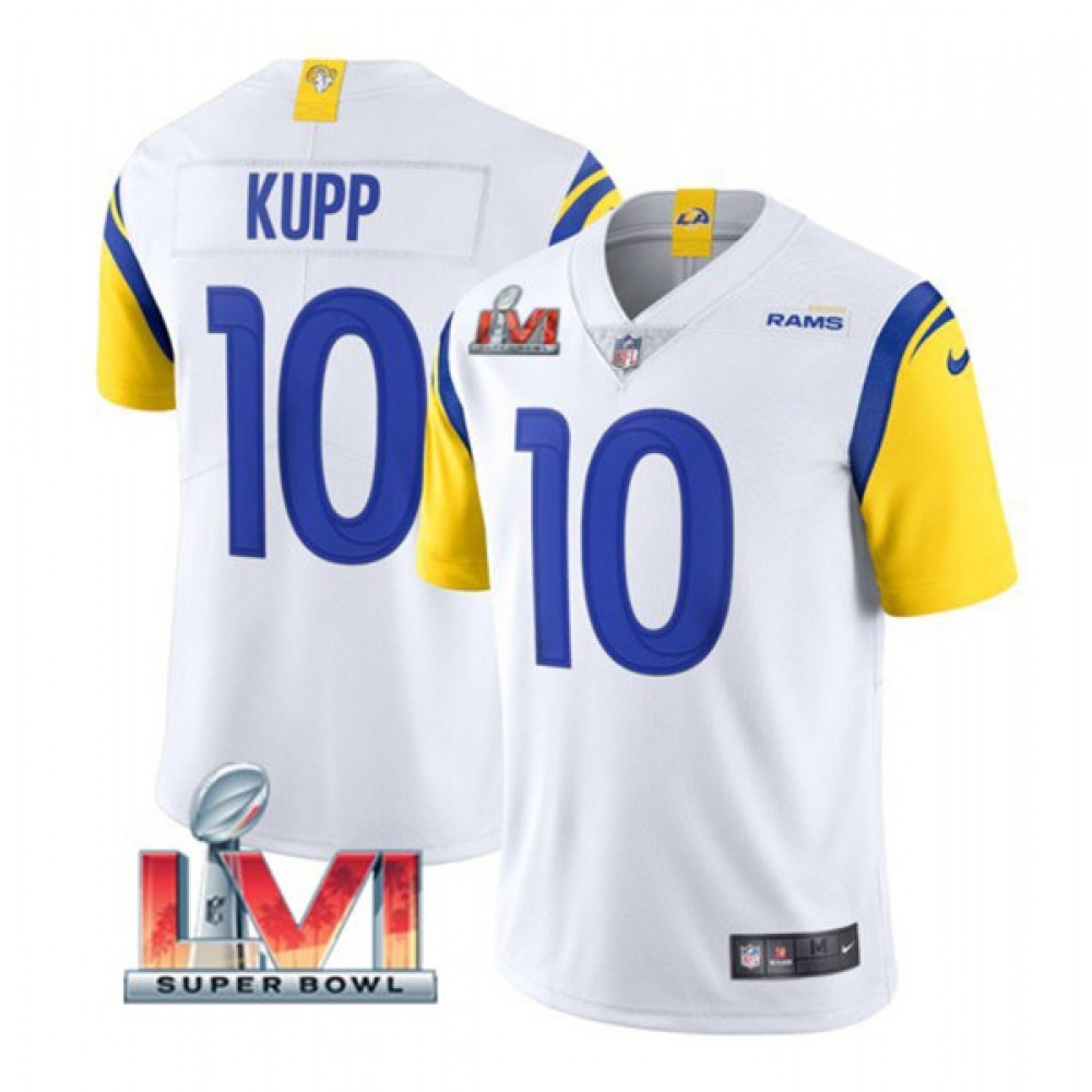 Youth Los Angeles Rams #10 Cooper Kupp White 2022 Super Bowl LVI Vapor Untouchable Limited Stitched Jersey Youth Los Angeles Rams #10 Cooper Kupp White 2022 Super Bowl LVI Vapor Untouchable Limited Stitched Jersey
