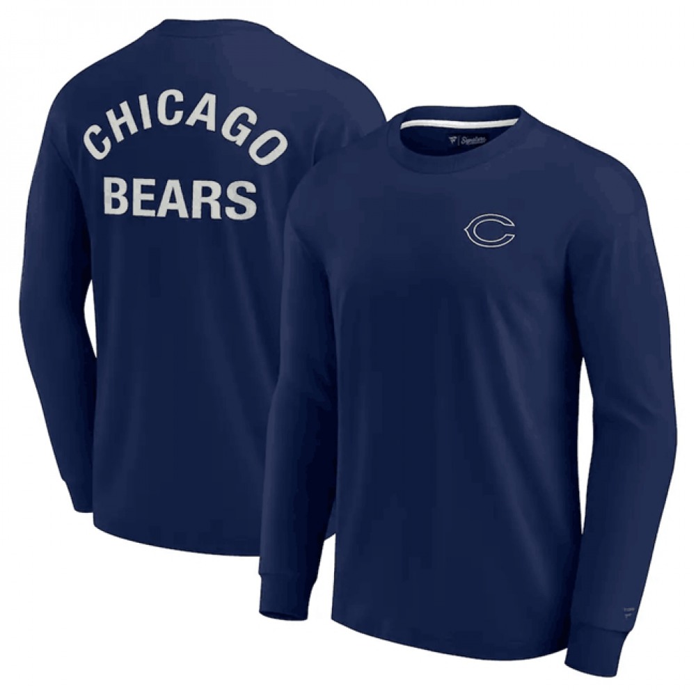 Men's Chicago Bears Navy Signature Unisex Super Soft Long Sleeve T-Shirt Men's Chicago Bears Navy Signature Unisex Super Soft Long Sleeve T-Shirt
