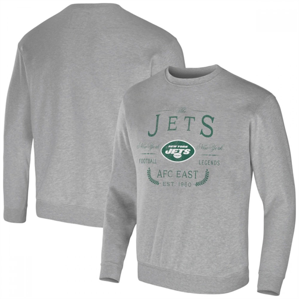 Men's New York Jets Gray Darius Rucker Collection Pullover Sweatshirt Men's New York Jets Gray Darius Rucker Collection Pullover Sweatshirt