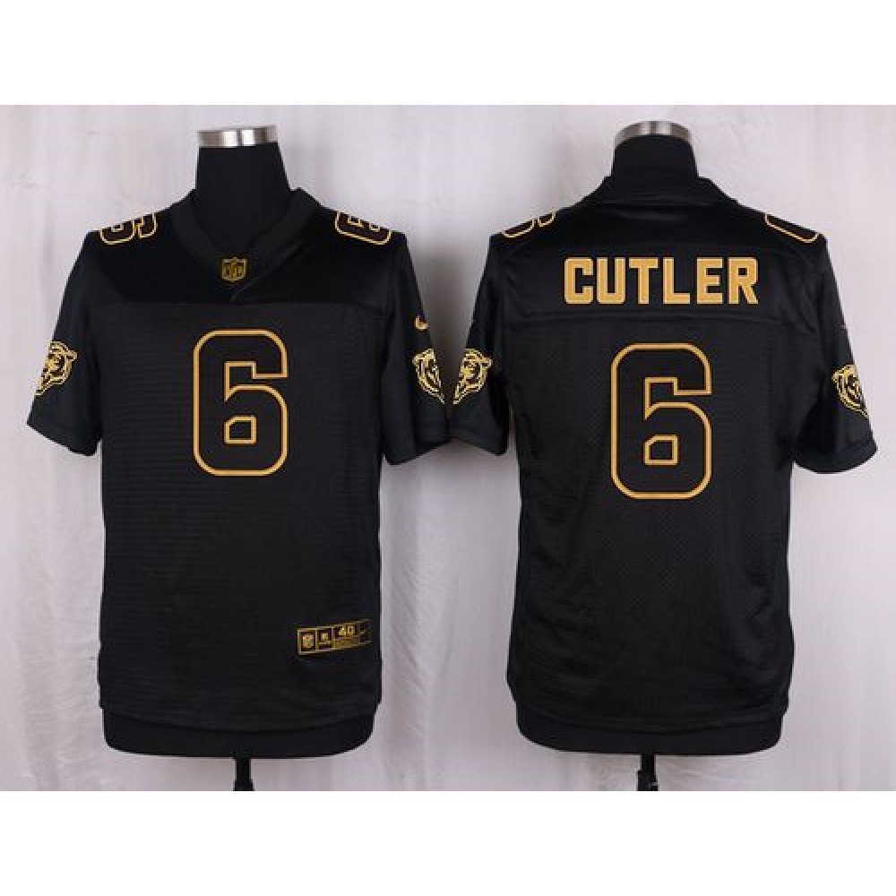Nike Bears #6 Jay Cutler Black Men's Stitched NFL Elite Pro Line Gold Collection Jersey