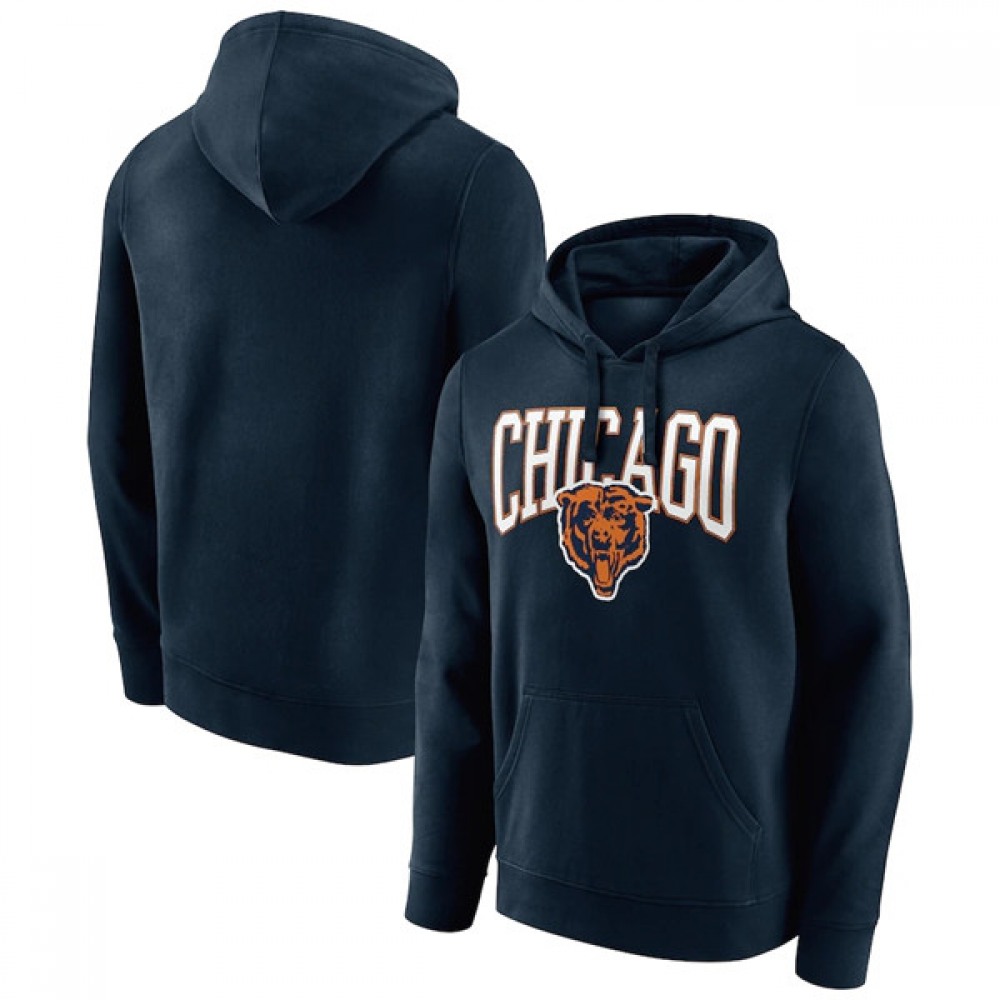 Men's Chicago Bears Navy Gridiron Classics Campus Standard Pullover Hoodie Men's Chicago Bears Navy Gridiron Classics Campus Standard Pullover Hoodie