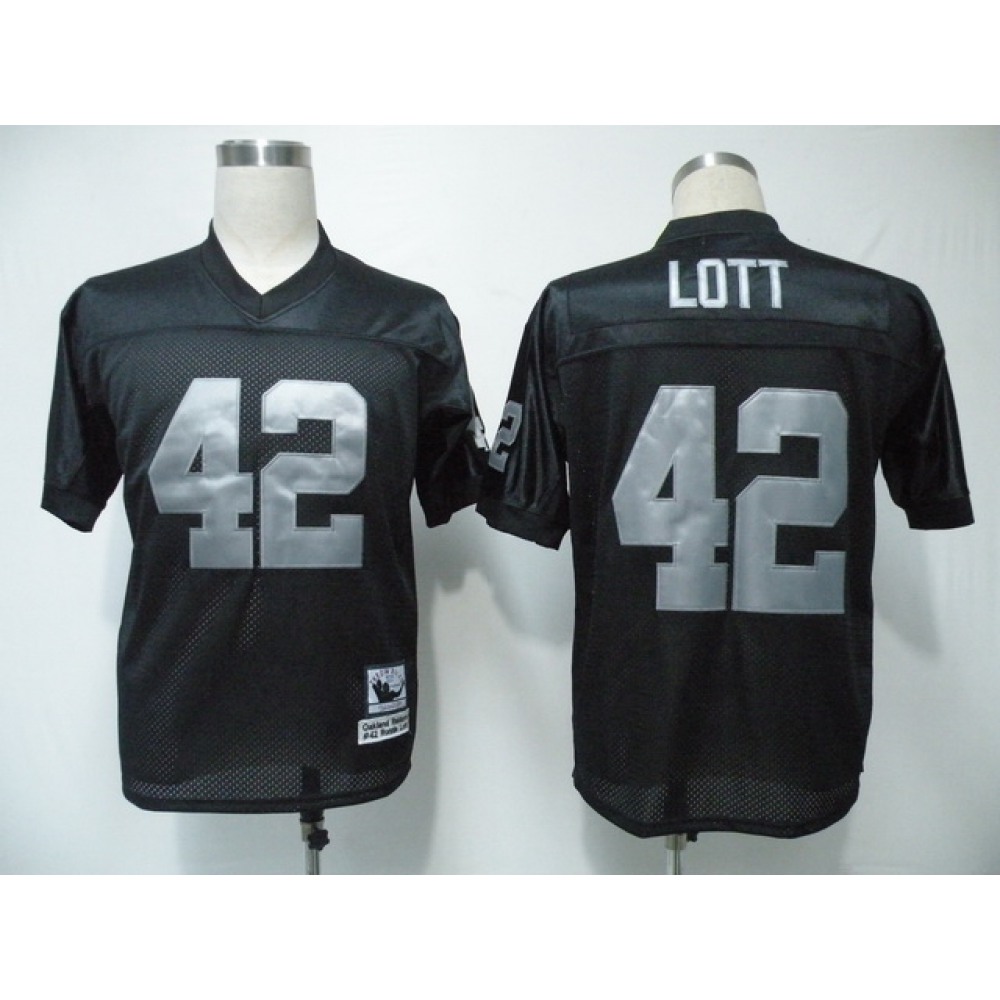 Mitchell & Ness Raiders #42 Lott Black Stitched Throwback NFL Jersey Mitchell & Ness Raiders #42 Lott Black Stitched Throwback NFL Jersey