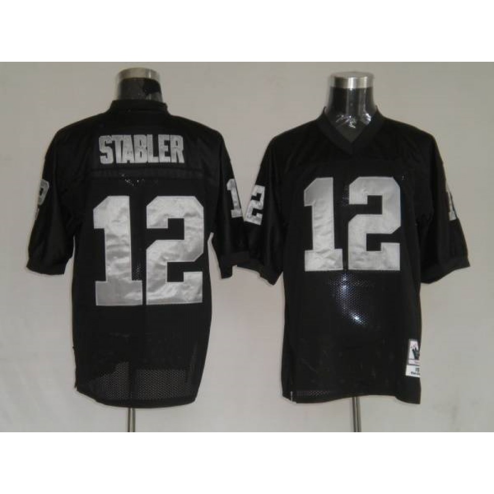 Mitchell and Ness Raiders Kenny Stabler #12 Stitched Black NFL Jersey Mitchell and Ness Raiders Kenny Stabler #12 Stitched Black NFL Jersey