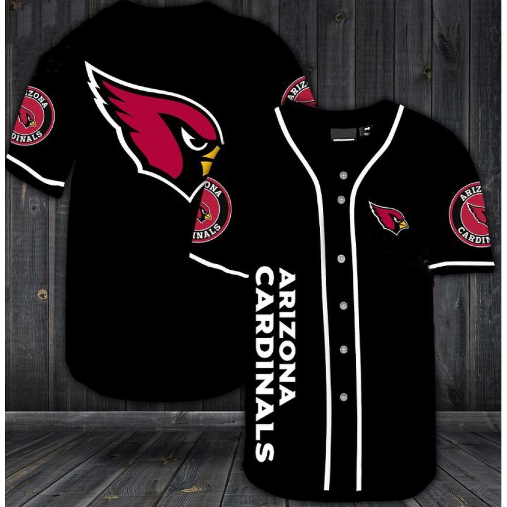 Men's Arizona Cardinals Black Baseball Jersey Shirt Men's Arizona Cardinals Black Baseball Jersey Shirt