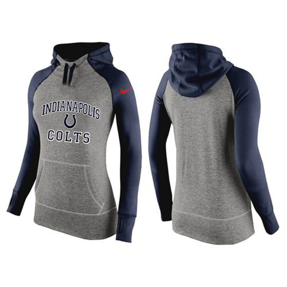 Women's Nike Indianapolis Colts Performance Hoodie Grey & Dark Blue