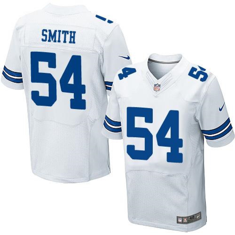 Nike Cowboys #54 Jaylon Smith White Men's Stitched NFL Elite Jersey Nike Cowboys #54 Jaylon Smith White Men's Stitched NFL Elite Jersey