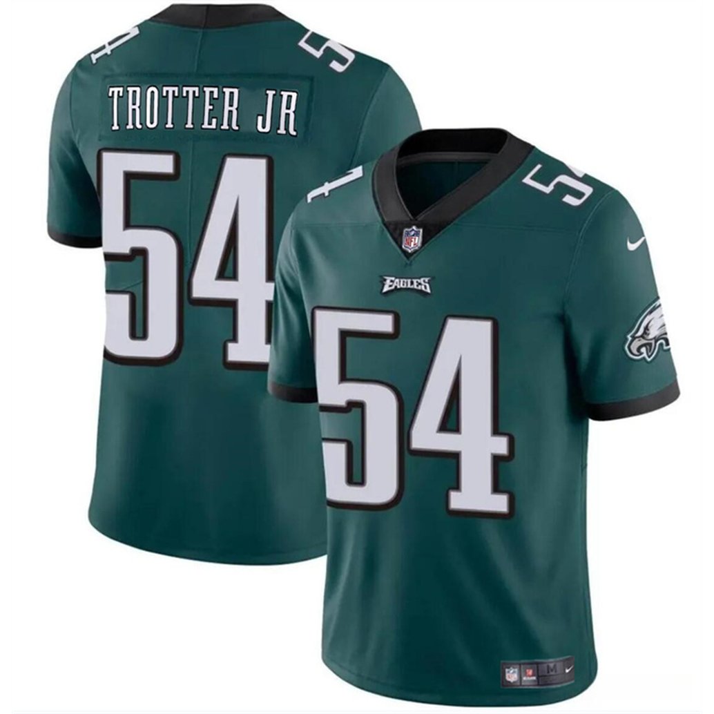 Men's Philadelphia Eagles #54 Jeremiah Trotter Jr Green 2024 Draft Vapor Untouchable Limited Stitched Football Jersey Men's Philadelphia Eagles #54 Jeremiah Trotter Jr Green 2024 Draft Vapor Untouchable Limited Stitched Football Jersey