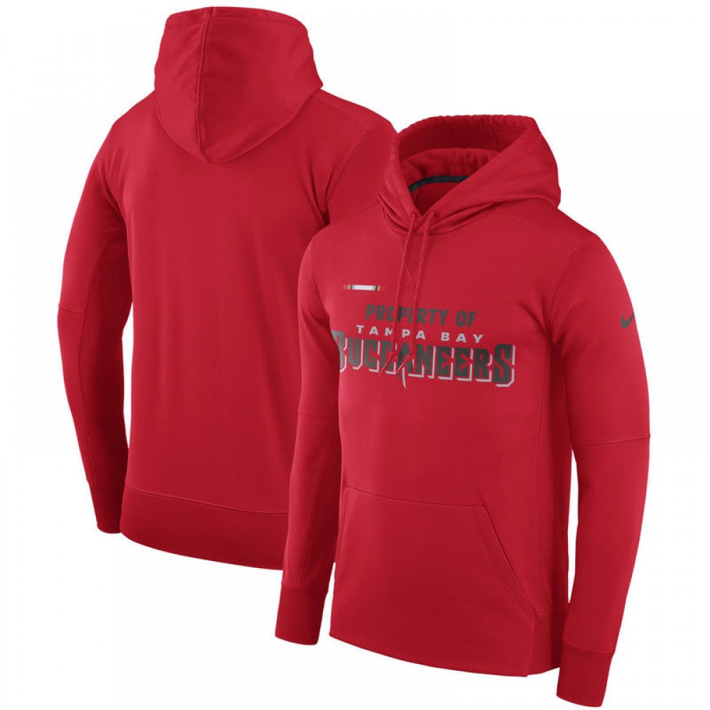 Men's Tampa Bay Buccaneers Nike Red Sideline Property Of Performance Pullover Hoodie Men's Tampa Bay Buccaneers Nike Red Sideline Property Of Performance Pullover Hoodie
