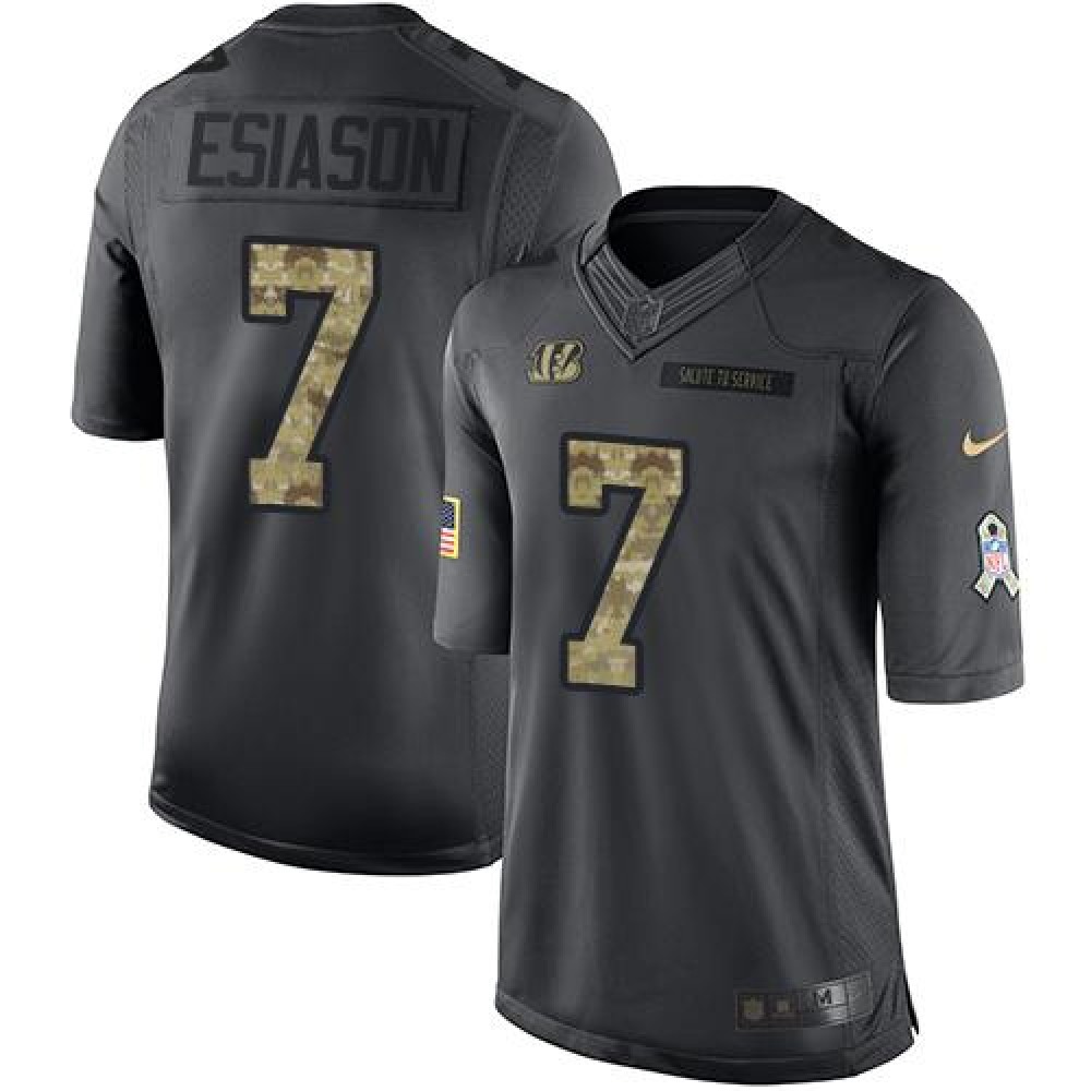 Nike Bengals #7 Boomer Esiason Black Men's Stitched NFL Limited 2016 Salute to Service Jersey Nike Bengals #7 Boomer Esiason Black Men's Stitched NFL Limited 2016 Salute to Service Jersey