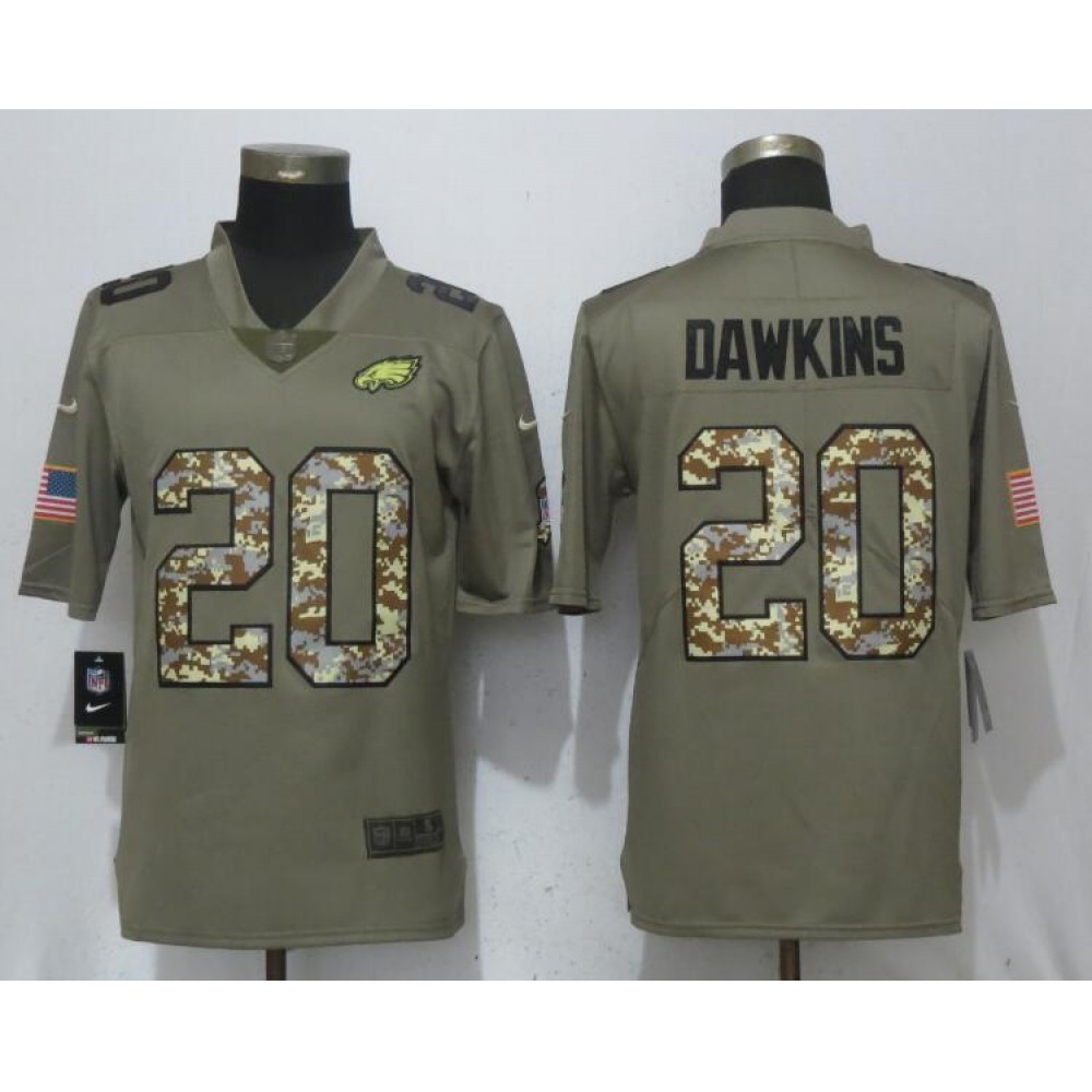 Men's Philadelphia Eagles #20 Brian Dawkins Olive Camo Salute To Service Limited Stitched NFL Jersey Men's Philadelphia Eagles #20 Brian Dawkins Olive Camo Salute To Service Limited Stitched NFL Jersey