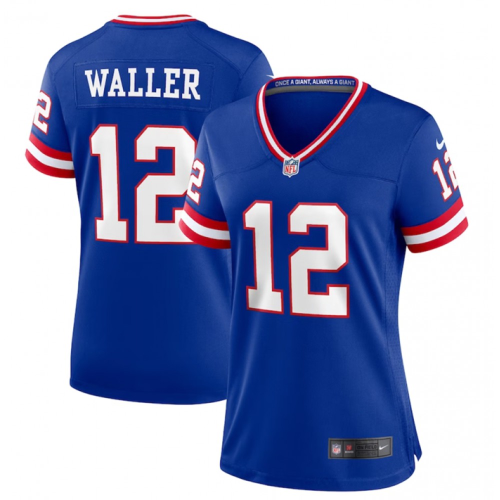 Women's New York Giants #12 Darren Waller Royal Classic Retired Player Stitched Jersey(Run Small) Women's New York Giants #12 Darren Waller Royal Classic Retired Player Stitched Jersey(Run Small)