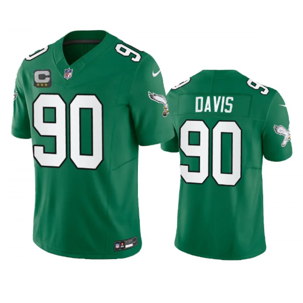 Men's Philadelphia Eagles #90 Jordan Davis Green 2023 F.U.S.E. With 3-star C Patch Vapor Untouchable Stitched Football Jersey Men's Philadelphia Eagles #90 Jordan Davis Green 2023 F.U.S.E. With 3-star C Patch Vapor Untouchable Stitched Football Jersey