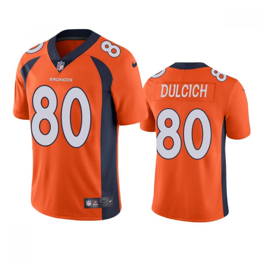 Men's Denver Broncos #80 Greg Dulcich Oraange Vapor Untouchable Stitched Jersey Men's Denver Broncos #80 Greg Dulcich Oraange Vapor Untouchable Stitched Jersey