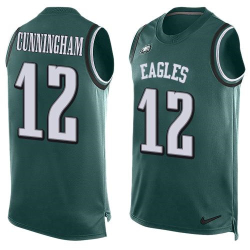 Nike Eagles #12 Randall Cunningham Midnight Green Team Color Men's Stitched NFL Limited Tank Top Jersey Nike Eagles #12 Randall Cunningham Midnight Green Team Color Men's Stitched NFL Limited Tank Top Jersey