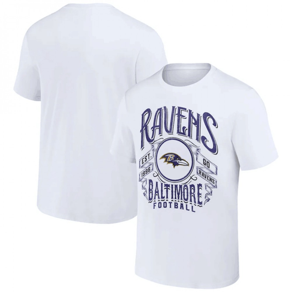 Men's Baltimore Ravens White x Darius Rucker Collection Vintage Football T-Shirt Men's Baltimore Ravens White x Darius Rucker Collection Vintage Football T-Shirt
