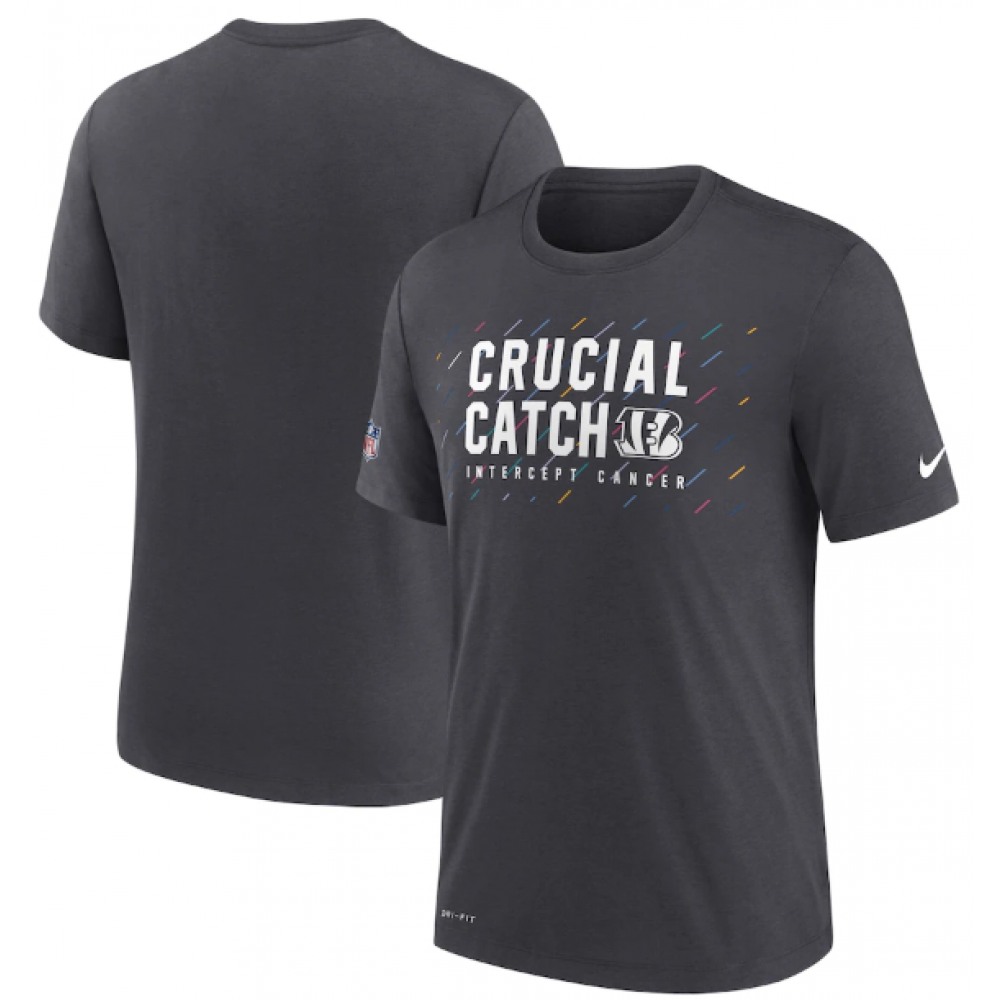 Men's Cincinnati Bengals Charcoal 2021 Crucial Catch Performance T-Shirt Men's Cincinnati Bengals Charcoal 2021 Crucial Catch Performance T-Shirt