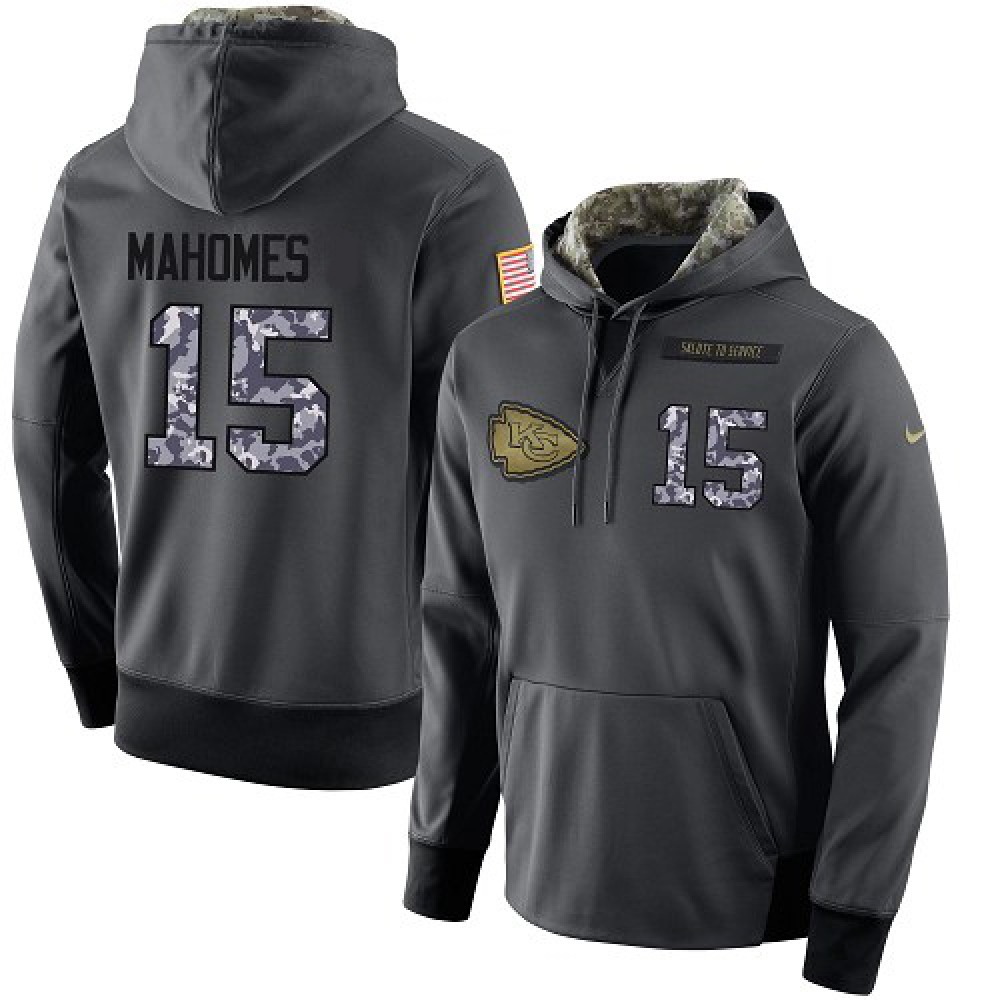 Men's Kansas City Chiefs #15 Patrick Mahomes Salute to Service Player Performance NFL Stitched Hoodie Men's Kansas City Chiefs #15 Patrick Mahomes Salute to Service Player Performance NFL Stitched Hoodie