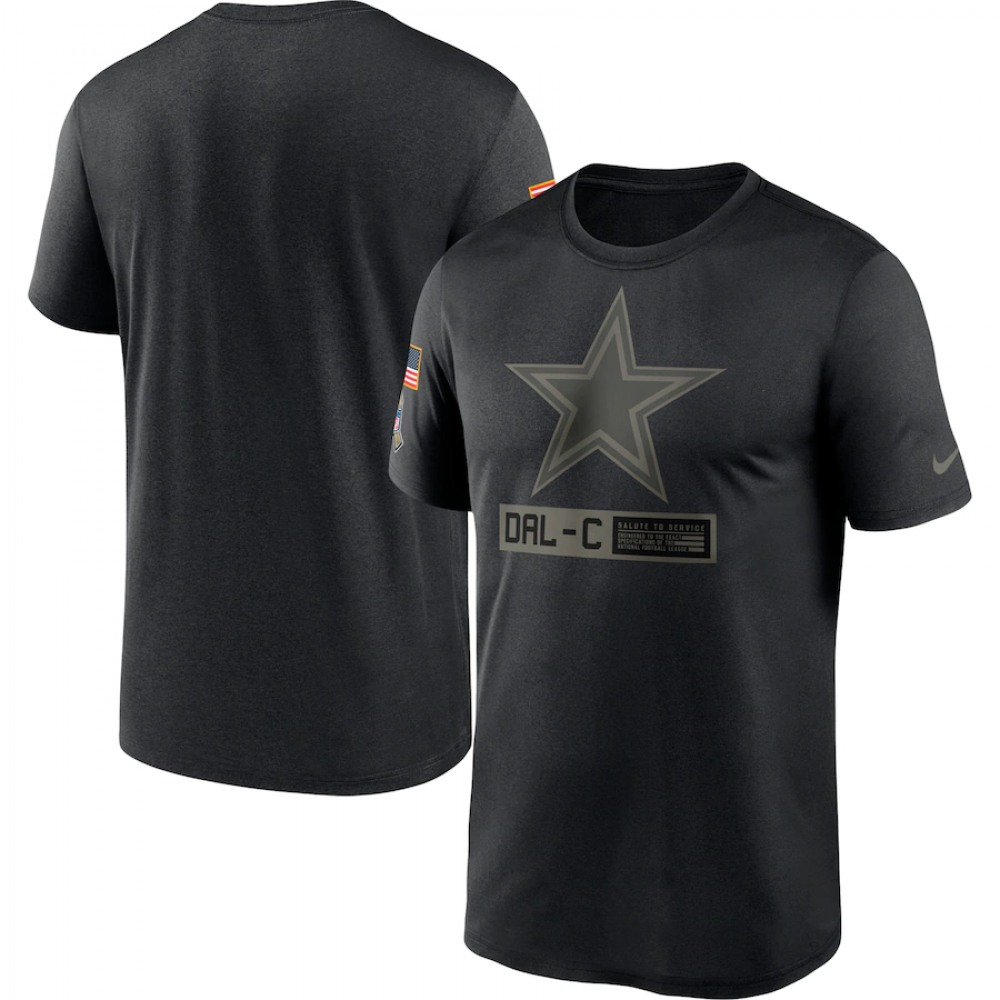 Men's Dallas Cowboys 2020 Black Salute To Service Performance T-Shirt Men's Dallas Cowboys 2020 Black Salute To Service Performance T-Shirt