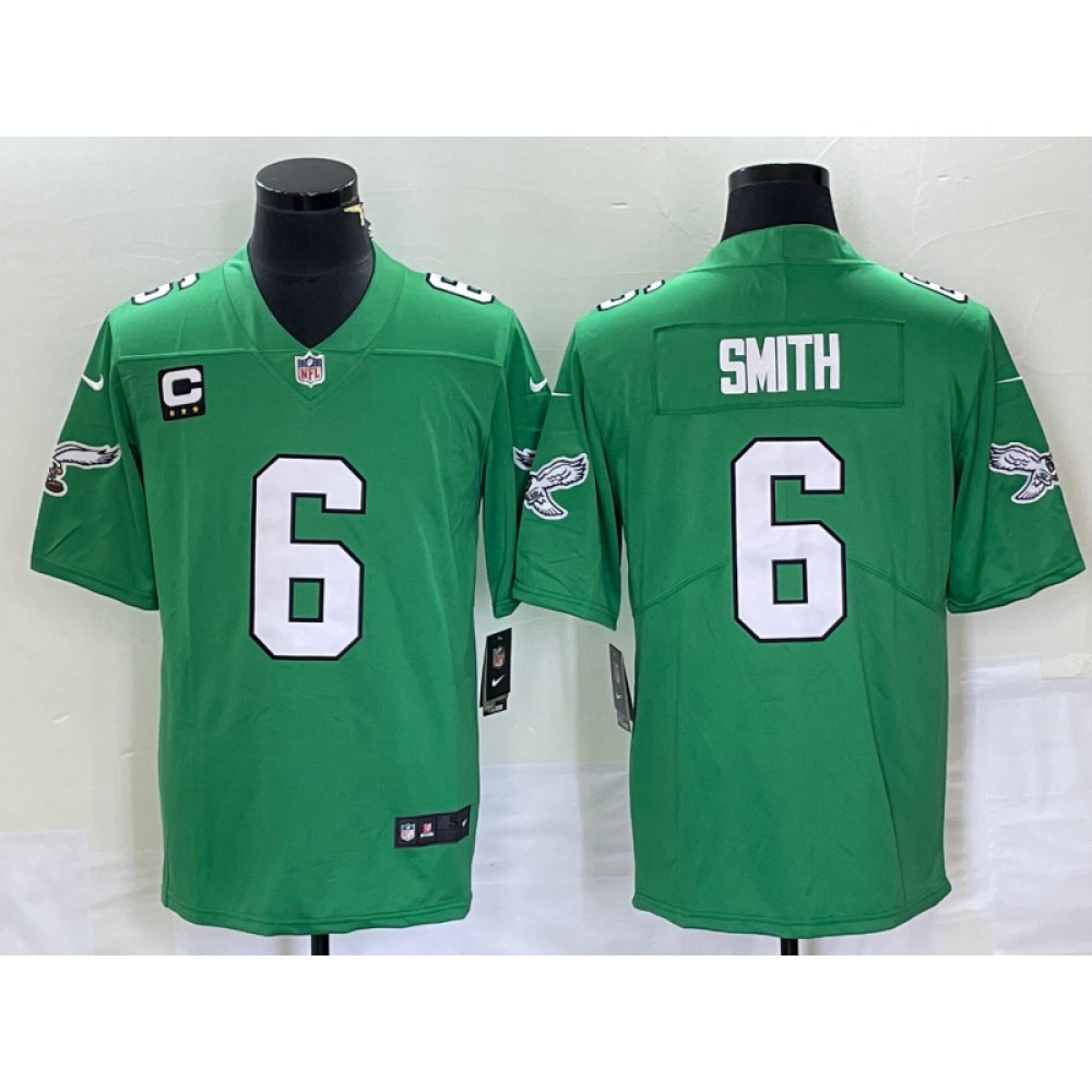 Men's Philadelphia Eagles #6 DeVonta Smith Green Vapor Limited With 3-star C Patch Stitched Football Jersey Men's Philadelphia Eagles #6 DeVonta Smith Green Vapor Limited With 3-star C Patch Stitched Football Jersey
