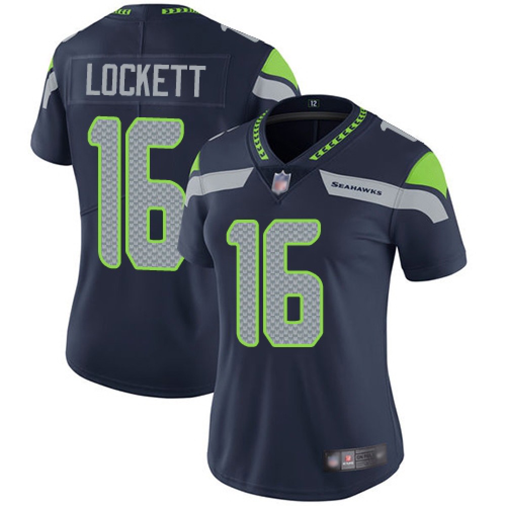 Women's Seattle Seahawks #16 Tyler Lockett Navy Vapor Untouchable Limited Stitched NFL Jersey(Run Small) Women's Seattle Seahawks #16 Tyler Lockett Navy Vapor Untouchable Limited Stitched NFL Jersey(Run Small)