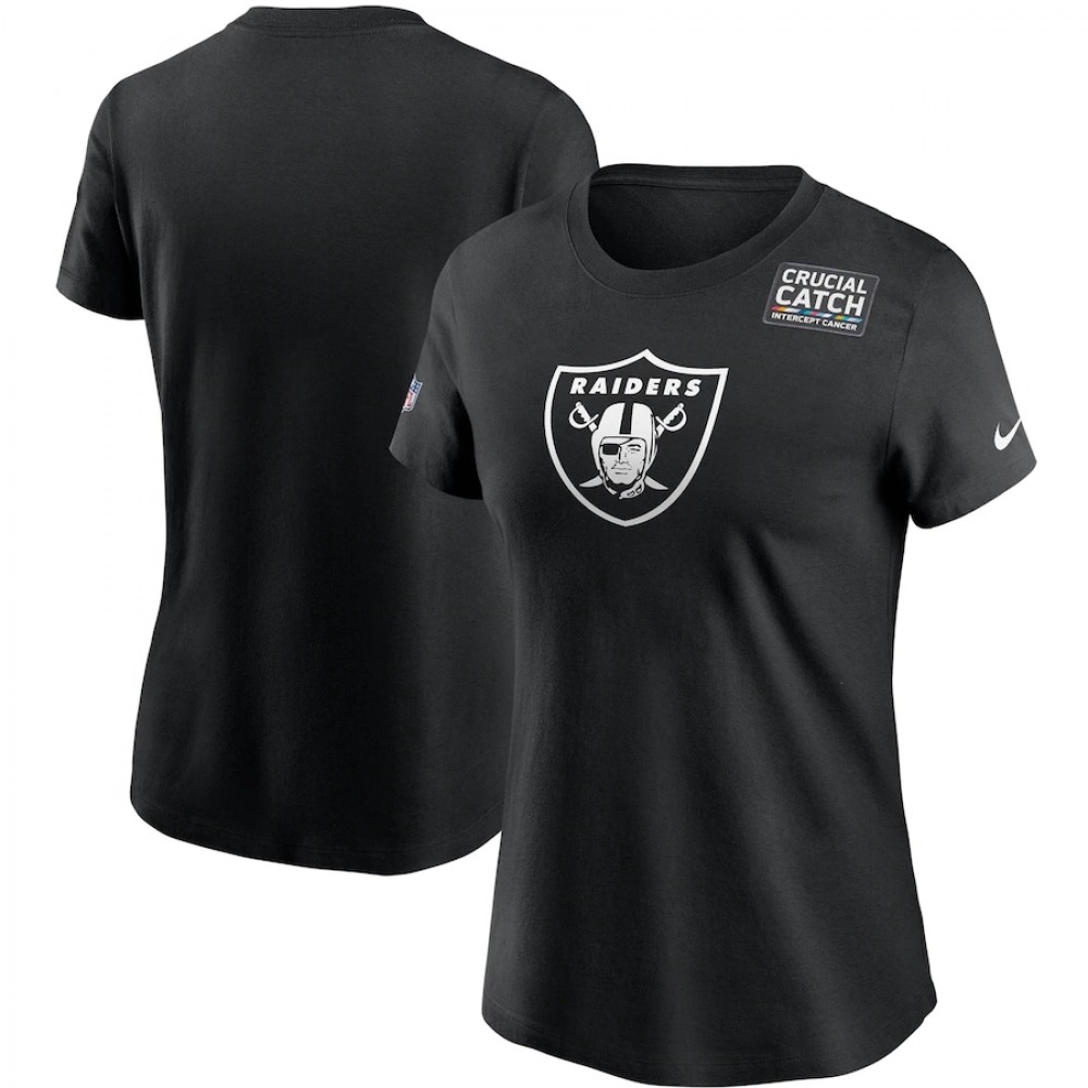 Women's Las Vegas Raiders 2020 Black Sideline Crucial Catch Performance T-Shirt(Run Small) Women's Las Vegas Raiders 2020 Black Sideline Crucial Catch Performance T-Shirt(Run Small)