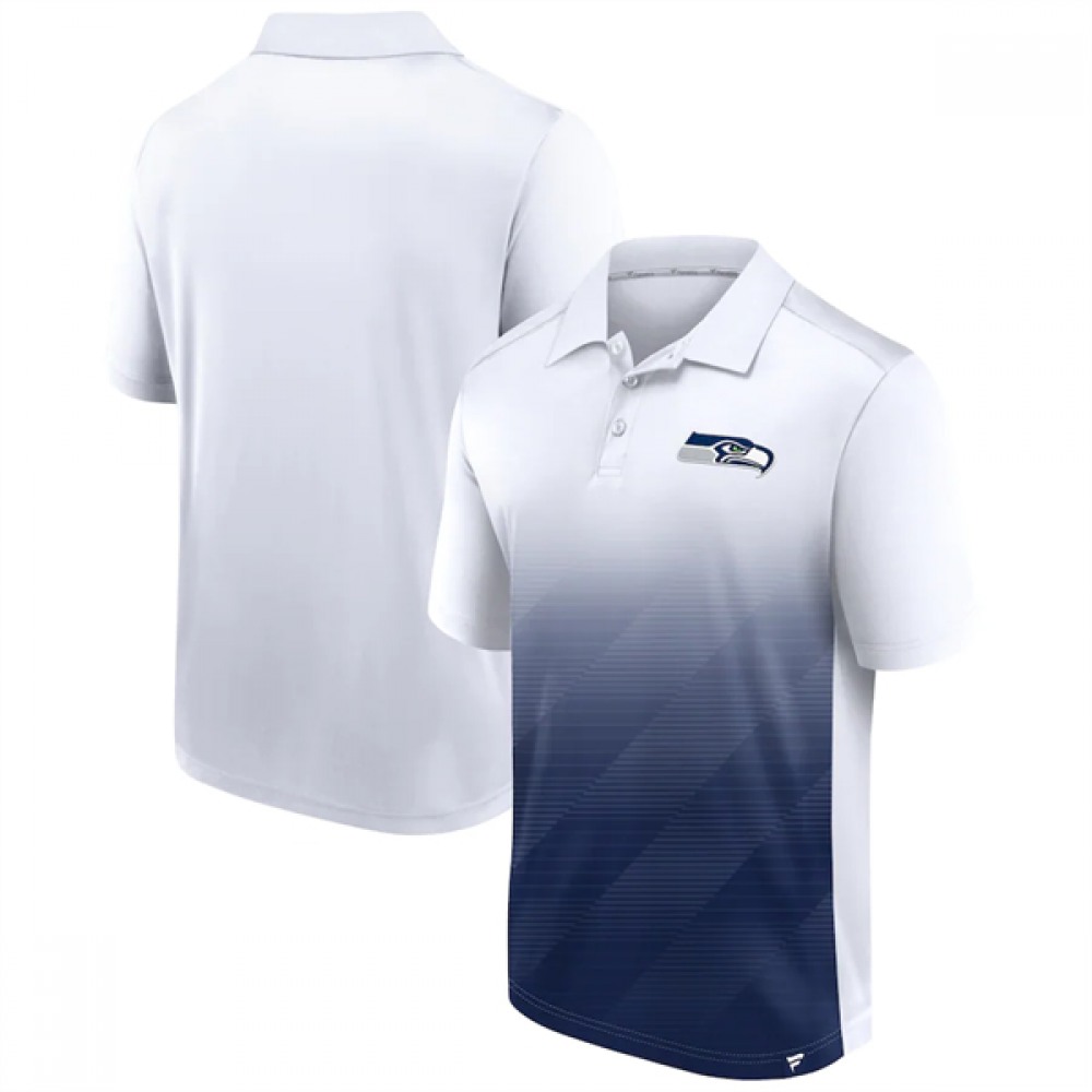 Men's Seattle Seahawks White/Navy Iconic Parameter Sublimated Polo Men's Seattle Seahawks White/Navy Iconic Parameter Sublimated Polo