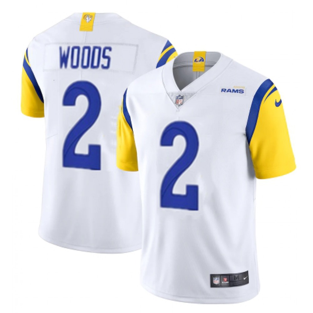 Men's Los Angeles Rams #2 Robert Woods 2021 White Vapor Untouchable Limited Alternate Stitched Jersey Men's Los Angeles Rams #2 Robert Woods 2021 White Vapor Untouchable Limited Alternate Stitched Jersey