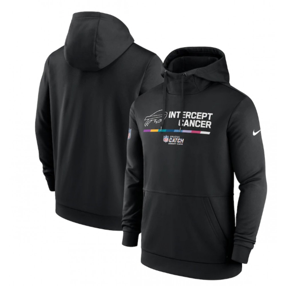 Men's Buffalo Bills 2022 Black Crucial Catch Therma Performance Pullover Hoodie Men's Buffalo Bills 2022 Black Crucial Catch Therma Performance Pullover Hoodie