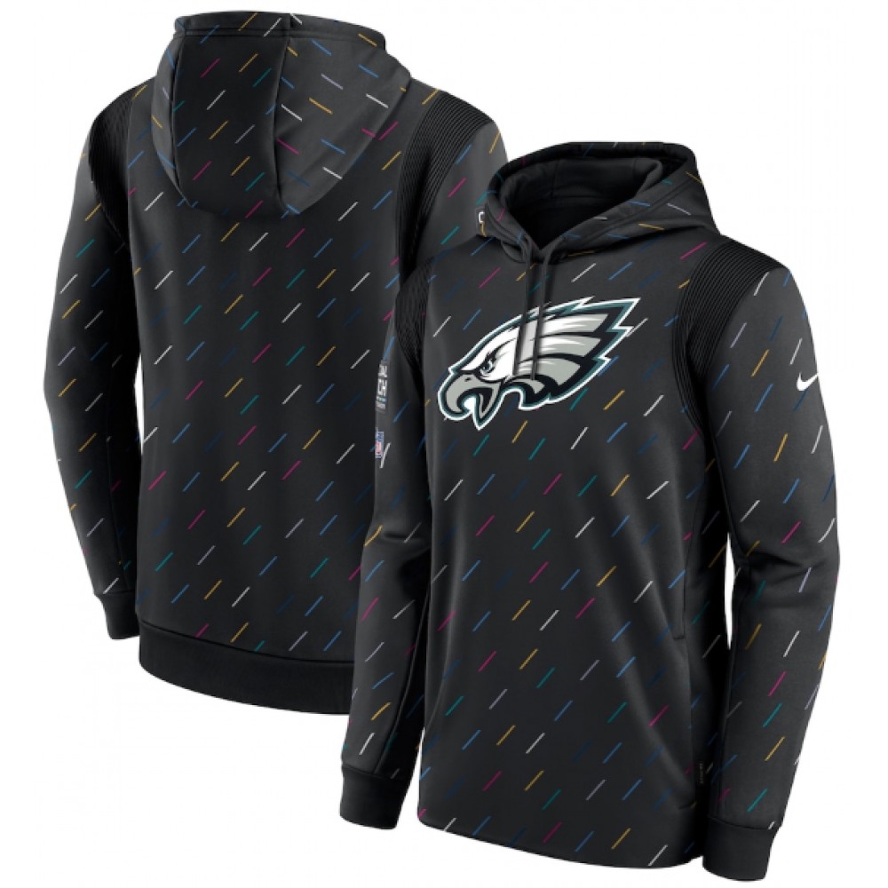 Men's Philadelphia Eagles 2021 Charcoal Crucial Catch Therma Pullover Hoodie Men's Philadelphia Eagles 2021 Charcoal Crucial Catch Therma Pullover Hoodie