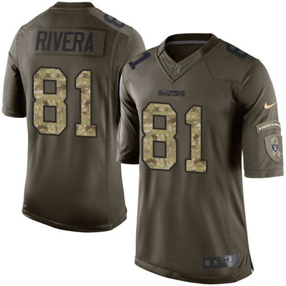 Nike Raiders #81 Mychal Rivera Green Men's Stitched NFL Limited Salute to Service Jersey Nike Raiders #81 Mychal Rivera Green Men's Stitched NFL Limited Salute to Service Jersey