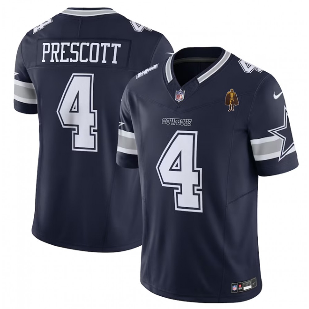 Men's Dallas Cowboys #4 Dak Prescott Navy 2023 F.U.S.E. With Walter Payton Patch Vapor Limited Stitched Football Jersey Men's Dallas Cowboys #4 Dak Prescott Navy 2023 F.U.S.E. With Walter Payton Patch Vapor Limited Stitched Football Jersey
