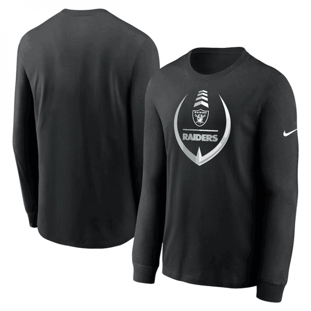 Men's Las Vegas Raiders Black Icon Legend Performance Long Sleeve T-Shirt Men's Las Vegas Raiders Black Icon Legend Performance Long Sleeve T-Shirt