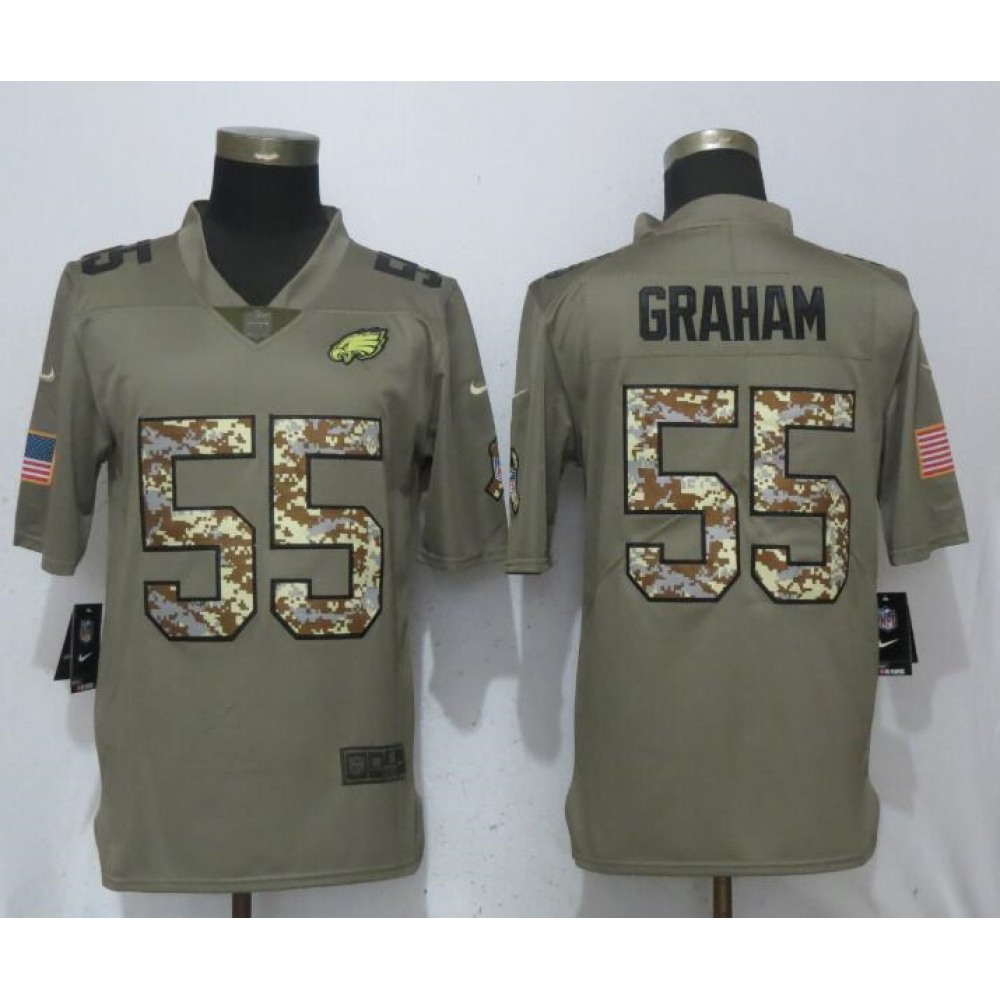 Men's Philadelphia Eagles #55 Brandon Graham Olive Camo Salute To Service Limited Stitched NFL Jersey Men's Philadelphia Eagles #55 Brandon Graham Olive Camo Salute To Service Limited Stitched NFL Jersey