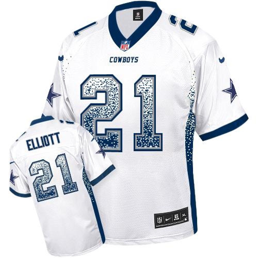 Nike Cowboys #21 Ezekiel Elliott White Youth Stitched NFL Elite Drift Fashion Jersey Nike Cowboys #21 Ezekiel Elliott White Youth Stitched NFL Elite Drift Fashion Jersey