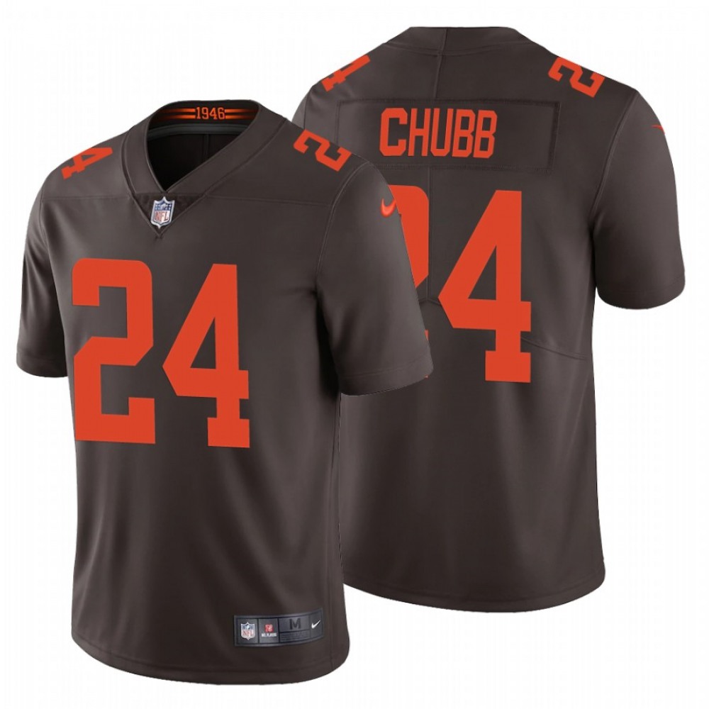 Men's Cleveland Browns #24 Nick Chubb New Brown Vapor Untouchable Limited Stitched Jersey Men's Cleveland Browns #24 Nick Chubb New Brown Vapor Untouchable Limited Stitched Jersey