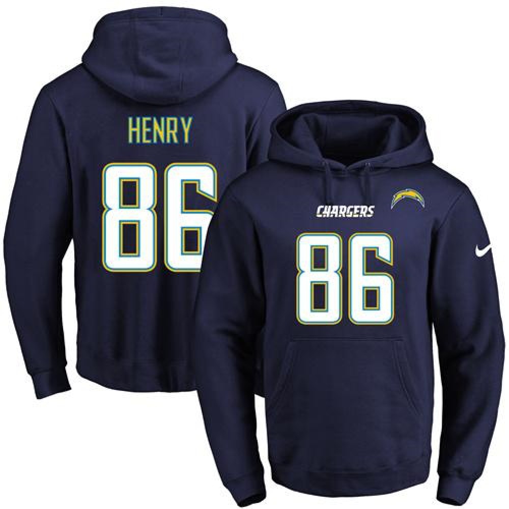 Nike Chargers #86 Hunter Henry Navy Blue Name & Number Pullover NFL Hoodie Nike Chargers #86 Hunter Henry Navy Blue Name & Number Pullover NFL Hoodie
