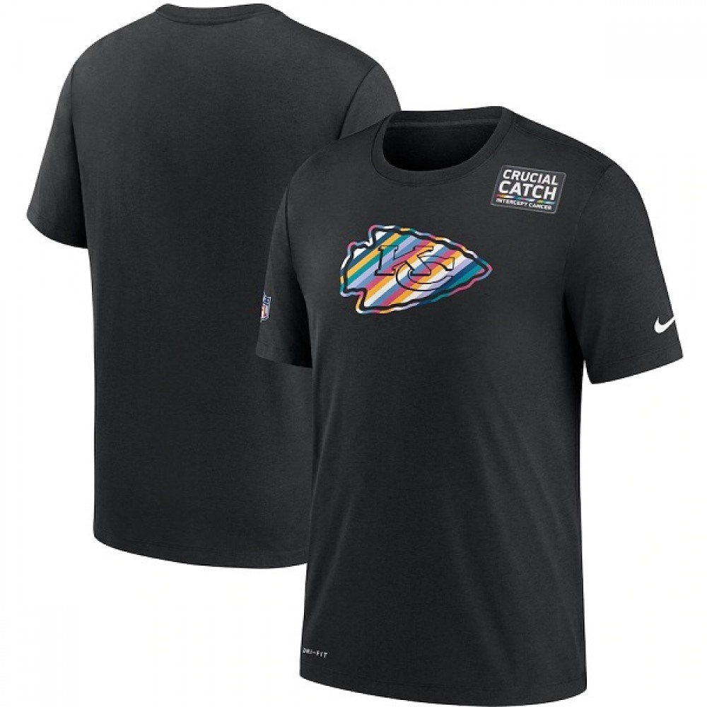 Men's Kansas City Chiefs 2020 Black Sideline Crucial Catch Performance T-Shirt Men's Kansas City Chiefs 2020 Black Sideline Crucial Catch Performance T-Shirt
