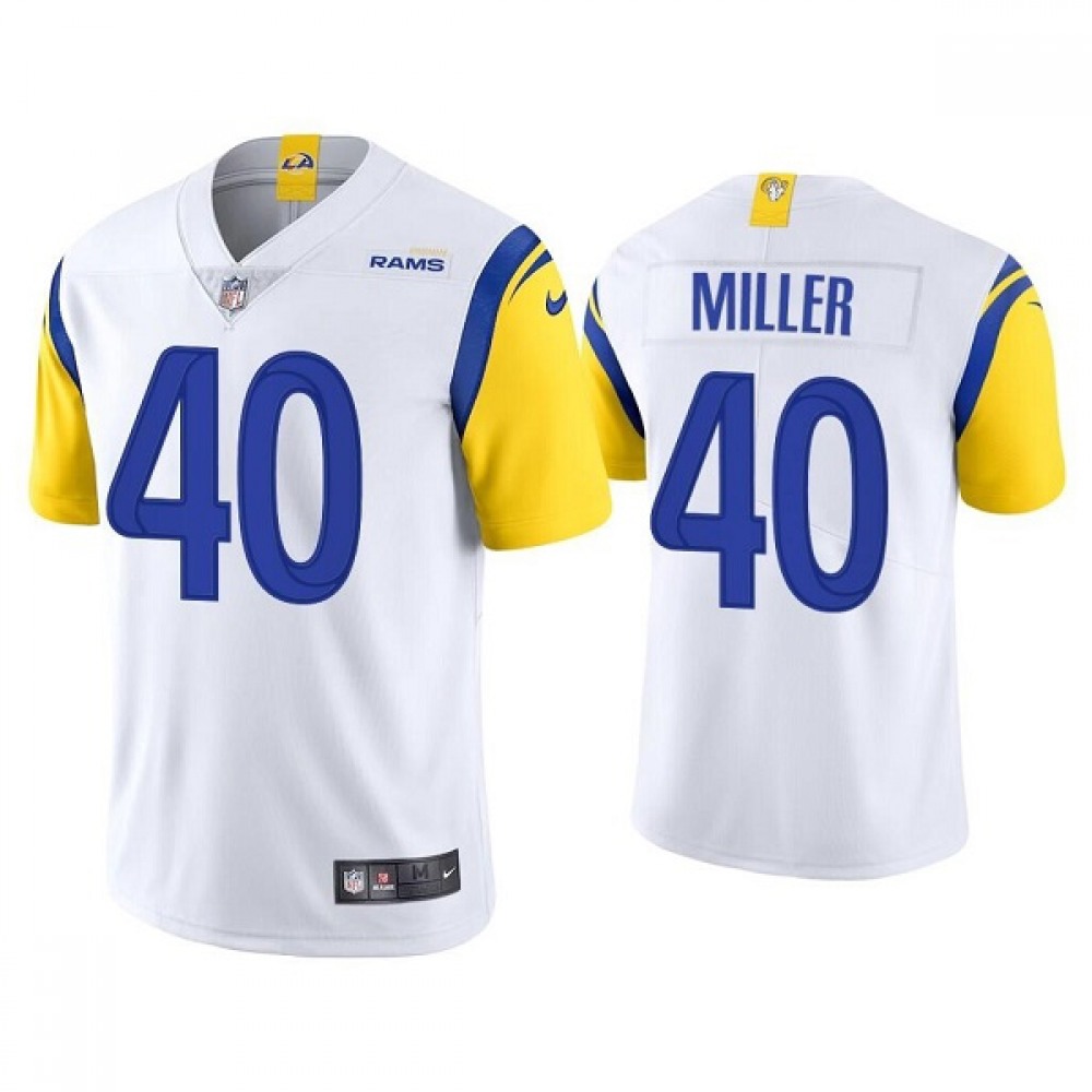 Men's Los Angeles Rams #40 Von Miller 2021 White Vapor Untouchable Limited Stitched Football Jersey Men's Los Angeles Rams #40 Von Miller 2021 White Vapor Untouchable Limited Stitched Football Jersey