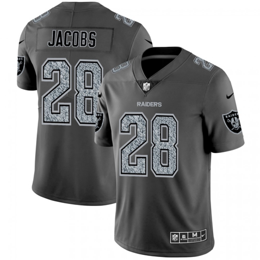 Men's Oakland Raiders #28 Josh Jacobs 2019 Gray Fashion Static Limited Stitched NFL Jersey Men's Oakland Raiders #28 Josh Jacobs 2019 Gray Fashion Static Limited Stitched NFL Jersey