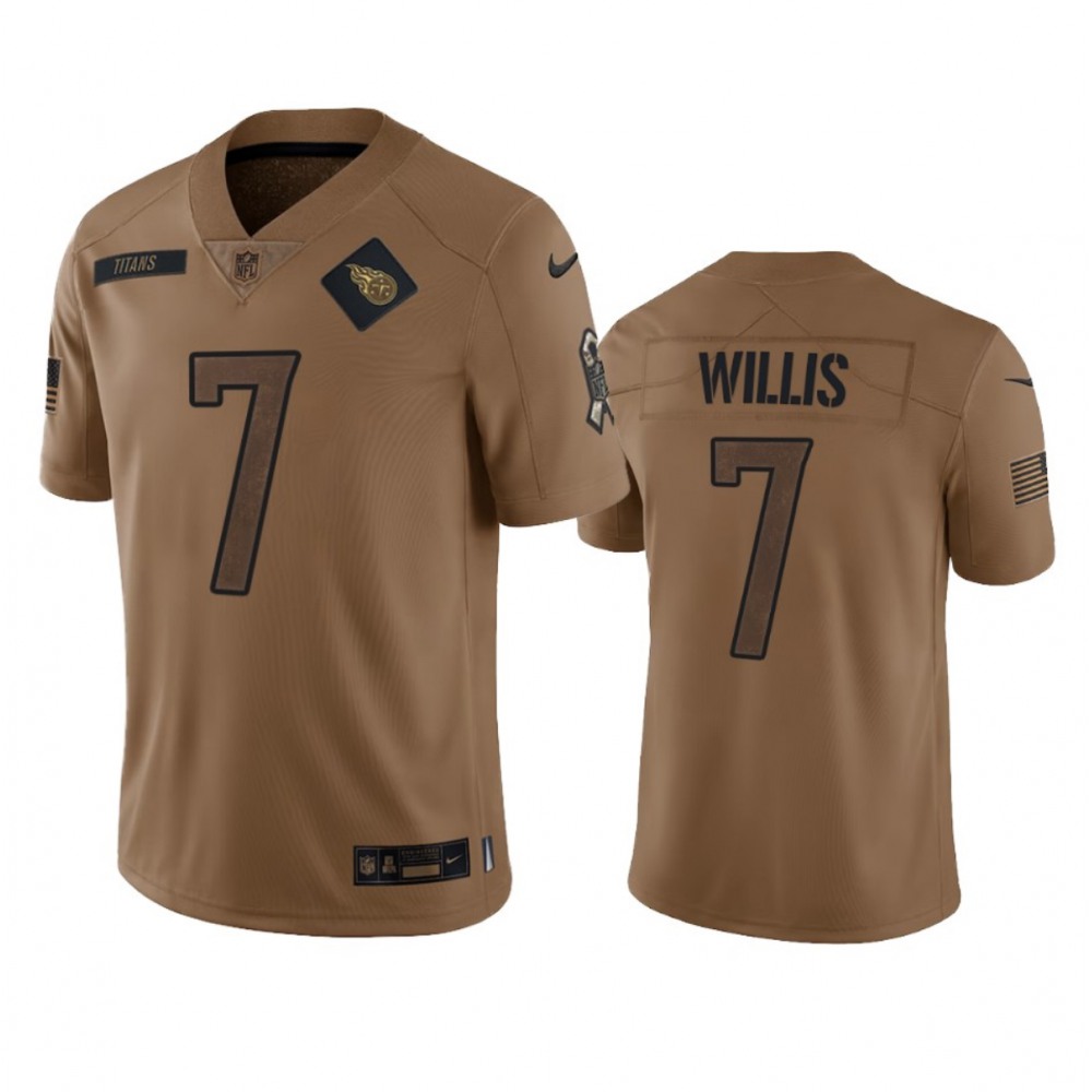 Men's Tennessee Titans #7 Malik Willis 2023 Brown Salute To Service Stitched Football Jersey Men's Tennessee Titans #7 Malik Willis 2023 Brown Salute To Service Stitched Football Jersey