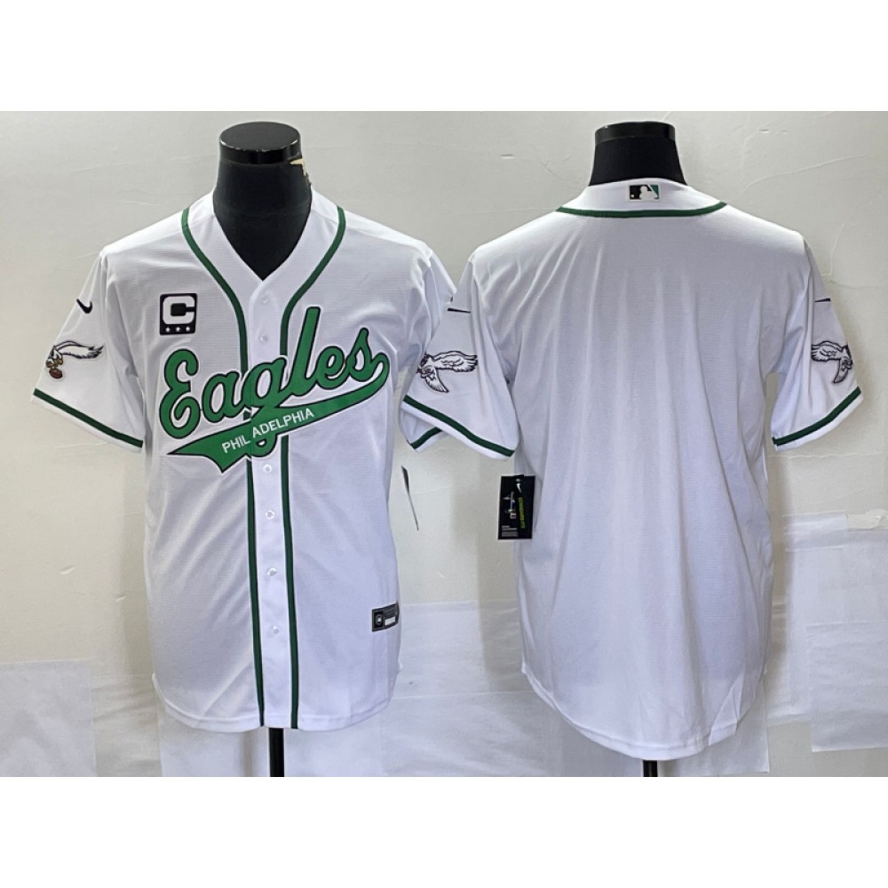 Men's Philadelphia Eagles Blank White With 3-star C Patch Cool Base Stitched Baseball Jersey Men's Philadelphia Eagles Blank White With 3-star C Patch Cool Base Stitched Baseball Jersey