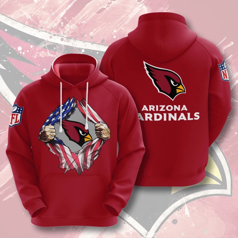 Men's Arizona Cardinals Red 3D Trending T-Shirt Hoodie Men's Arizona Cardinals Red 3D Trending T-Shirt Hoodie