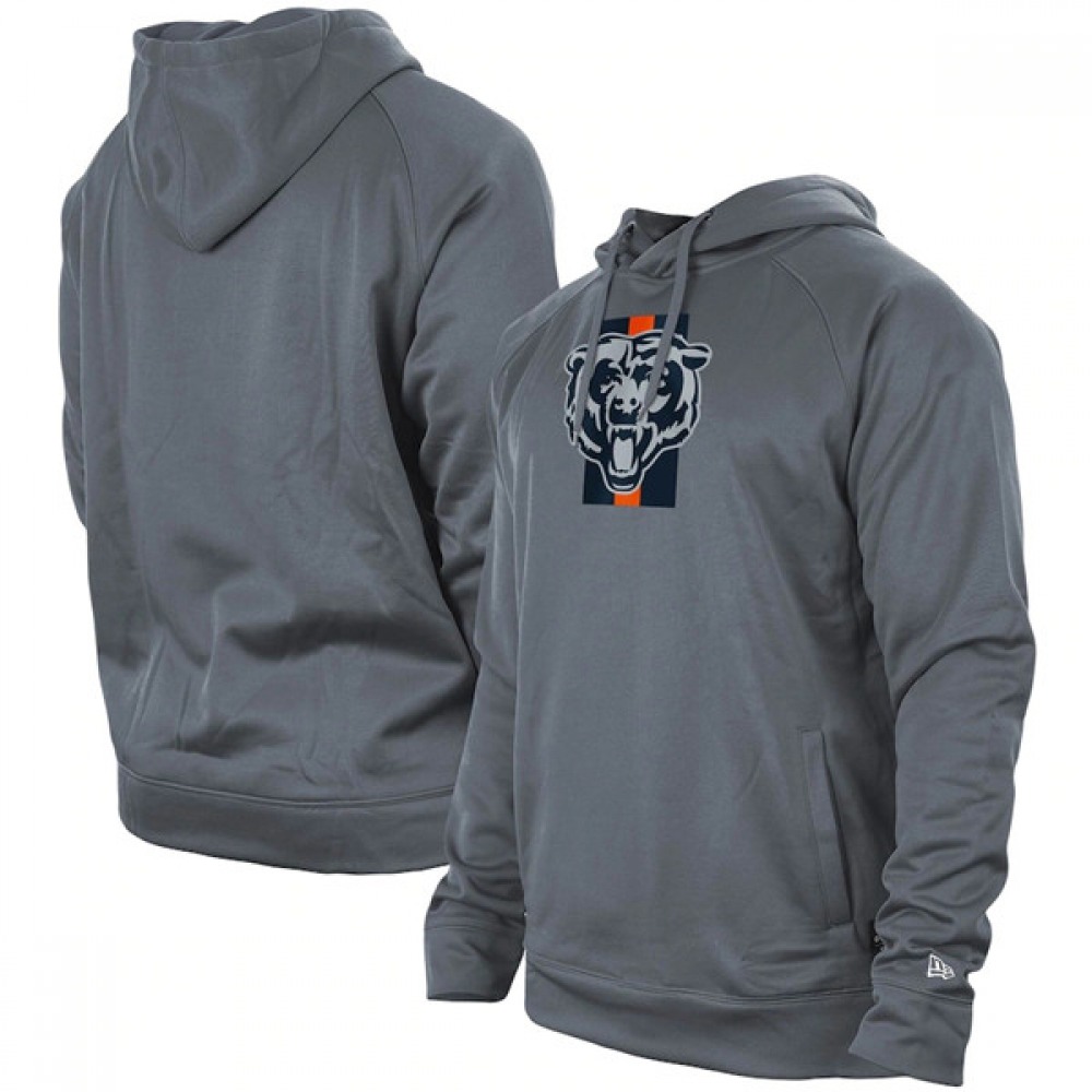 Men's Chicago Bears Gray New Era Training Camp Raglan Pullover Hoodie Men's Chicago Bears Gray New Era Training Camp Raglan Pullover Hoodie