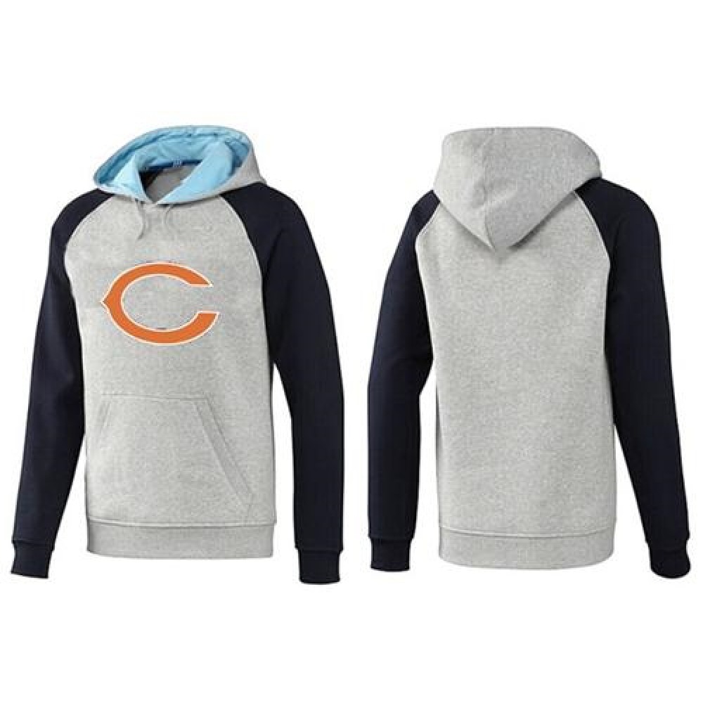 Chicago Bears Logo Pullover Hoodie Grey & Blue Chicago Bears Logo Pullover Hoodie Grey & Blue