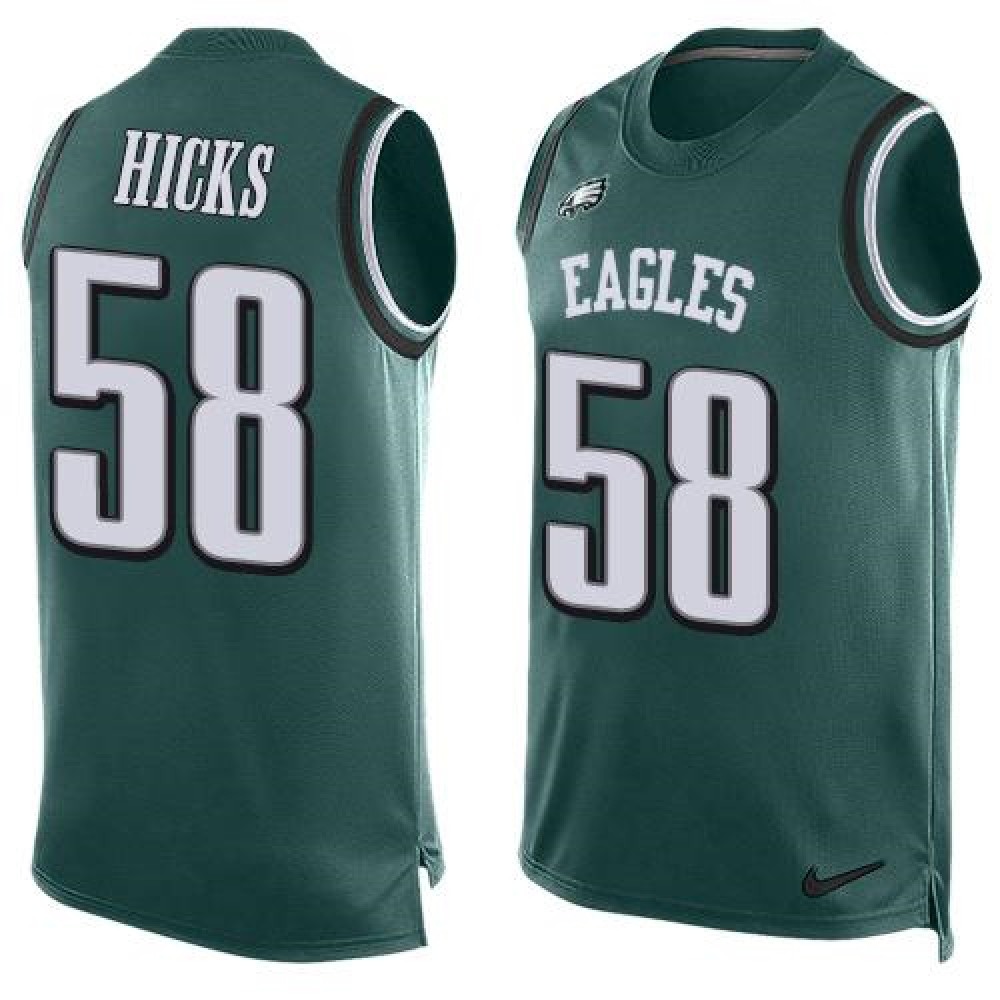 Nike Eagles #58 Jordan Hicks Midnight Green Team Color Men's Stitched NFL Limited Tank Top Jersey Nike Eagles #58 Jordan Hicks Midnight Green Team Color Men's Stitched NFL Limited Tank Top Jersey