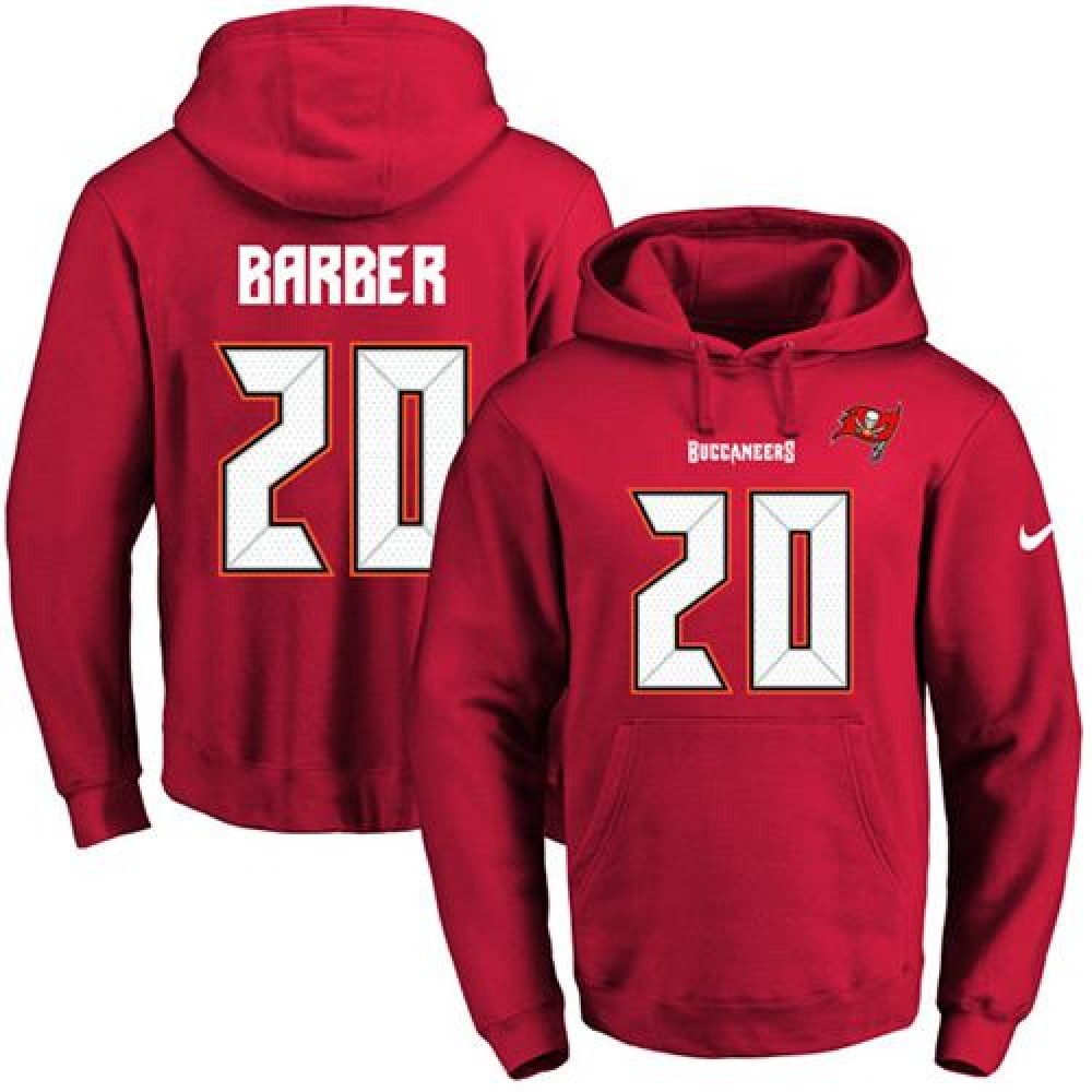 Nike Buccaneers #20 Ronde Barber Red Name & Number Pullover NFL Hoodie Nike Buccaneers #20 Ronde Barber Red Name & Number Pullover NFL Hoodie